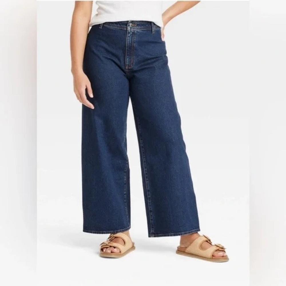 Universal Thread Sailor Wide Leg Jeans Dark Wash High Rise Size 14R NWT